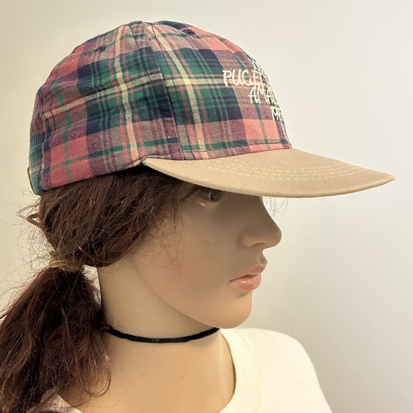 Vintage 1995 Puget Sound Lake Spanaway Golf Plaid Embroidered Baseball D… - Picture 3 of 12